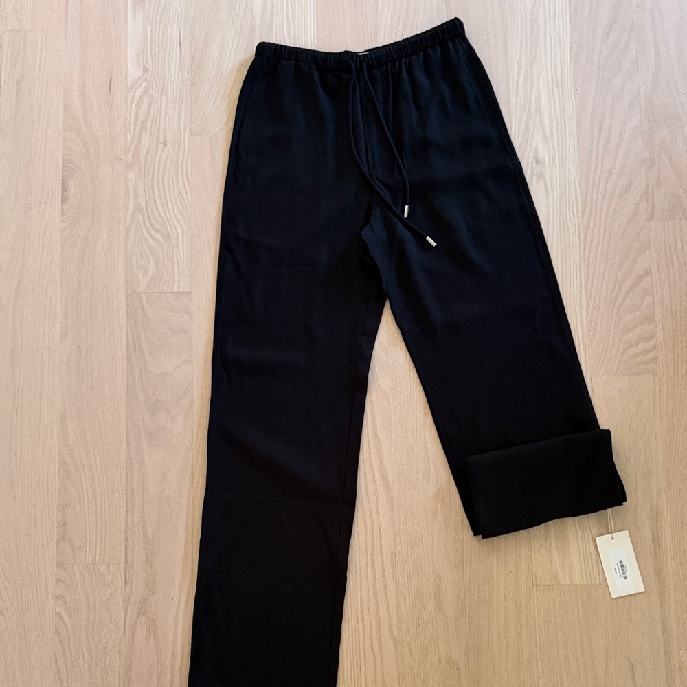 Women's Straight-Leg Drawstring Pants — Black
